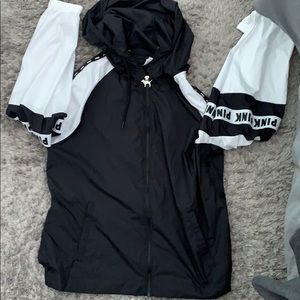 Vspink black and white windbreaker